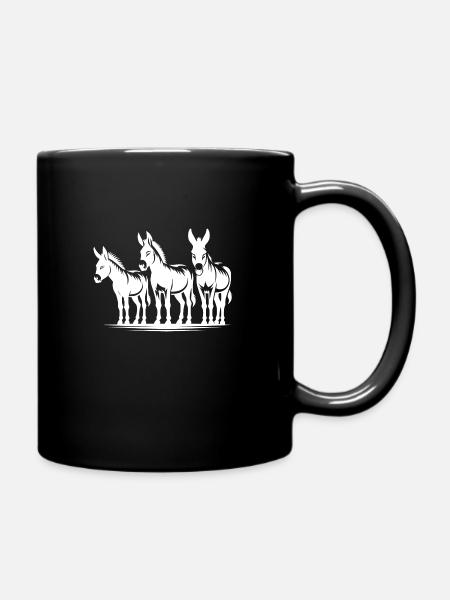 Esel Freunde Gruppen Porträt - Tasse einfarbig - Schwarz