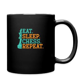 Chess King Geschenk Schach Sport Schachmeister - Tasse einfarbig - Schwarz - Rechts