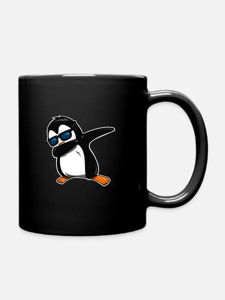 Dabbing Pinguin cool - Tasse einfarbig - Schwarz