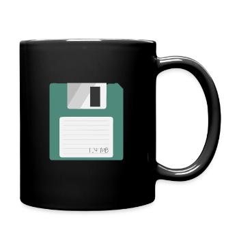 3.5 inch Floppy Disk, 1.4 MB magnetic Floppy disk PC - Full Colour Mug - black - Right