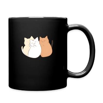 3 chats heureux - Mug uni - noir - Droite