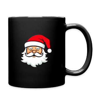Weihnachtlicher Santa - Tasse einfarbig - Schwarz - Rechts