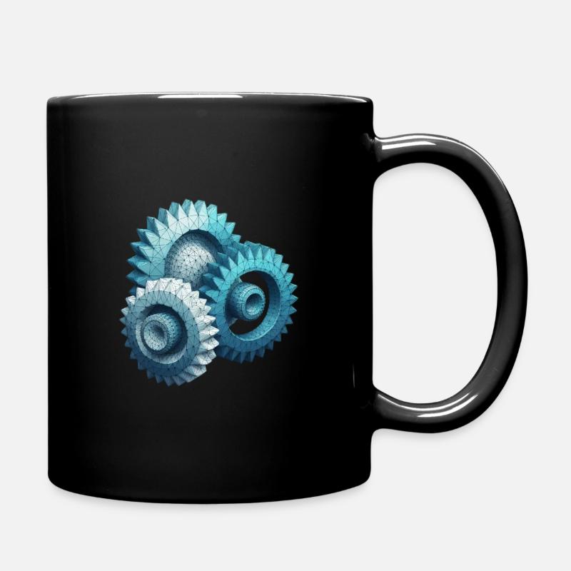 Zahnräder Polygon - Tasse einfarbig - Schwarz