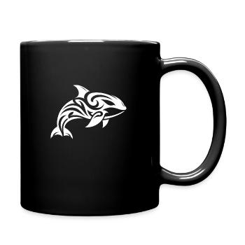 Hübscher Orca Tribal Tattoo Style - Tasse einfarbig - Schwarz - Rechts