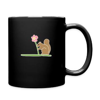 Squirrel, Animals, Animal, Symbol, Flower, Nature - Full Colour Mug - black - Right