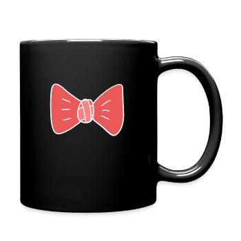 schleife symbol kleidung rot - Tasse einfarbig - Schwarz - Rechts
