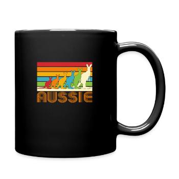 Aussie Kangaroos - Tasse einfarbig - Schwarz - Rechts