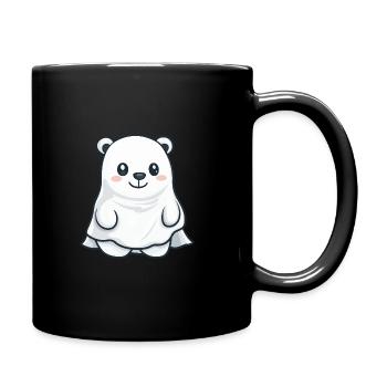 Eisbär Halloween Lustig Geist - Tasse einfarbig - Schwarz - Rechts