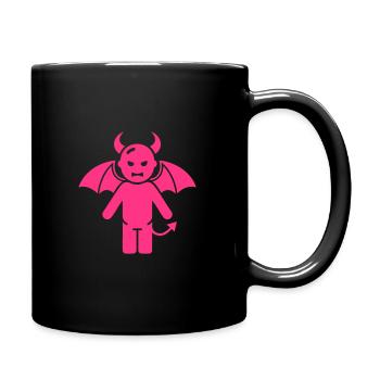 Kleines Teufelssymbol - Tasse einfarbig - Schwarz - Rechts