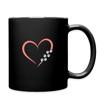 Chien Love Dog Love Paw Chien Propriétaire Cadeau - Mug uni - noir - Droite
