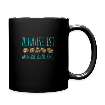 Zuhause schafe Geschenk Bauer Landwirt Schäfer - Tasse einfarbig - Schwarz - Rechts