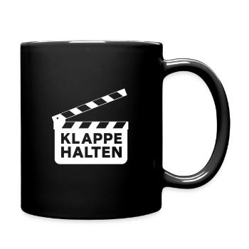 Klappe halten - Tasse einfarbig - Schwarz - Rechts