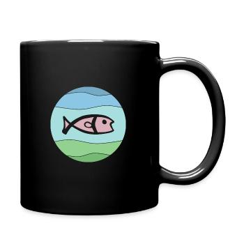 Fish in the water habitat - Full Colour Mug - black - Right