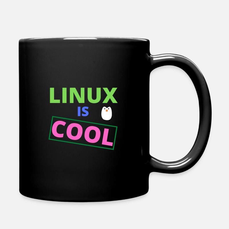 Linux is cool - Tasse einfarbig - Schwarz