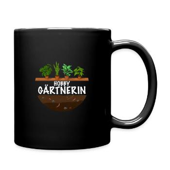 Hobby Gärtnerin das Frauen Garten Outfit - Tasse einfarbig - Schwarz - Rechts