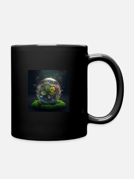 Leben in der Kugel - Tasse einfarbig - Schwarz