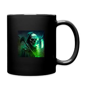 Grandfather green light body with a big scythe - Full Colour Mug - black - Right