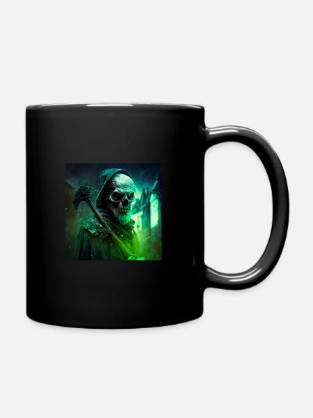 Grandfather green light body with a big scythe - Full Colour Mug - black