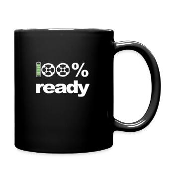 Fun eBike design: '100% ready' - Full Colour Mug - black - Right