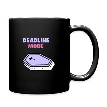 "Deadline mode": school, studying and exam apparel - Full Colour Mug - black - Right