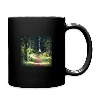 Enchanted Road: Ruhige Reise im Mystischen Wald - Tasse einfarbig - Schwarz - Rechts