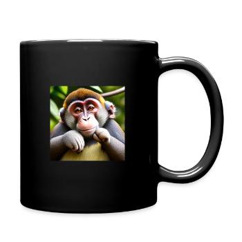 Lustiger Affe - Tasse einfarbig - Schwarz - Rechts