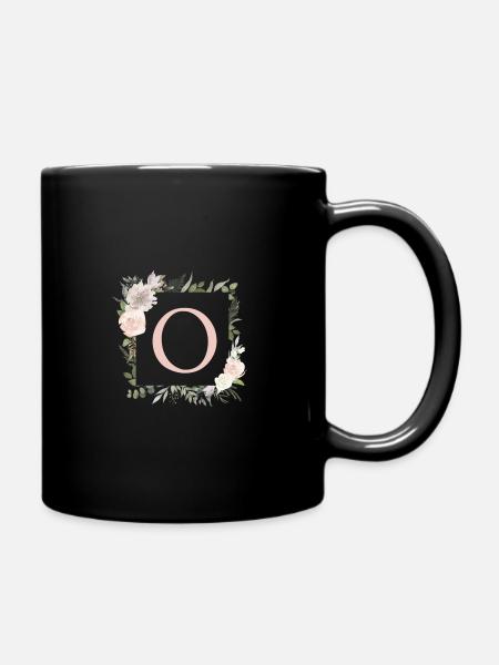 O monogramme eucalyptus-boho - Mug uni - noir