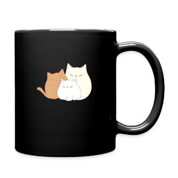 3 chatons - Mug uni - noir - Droite