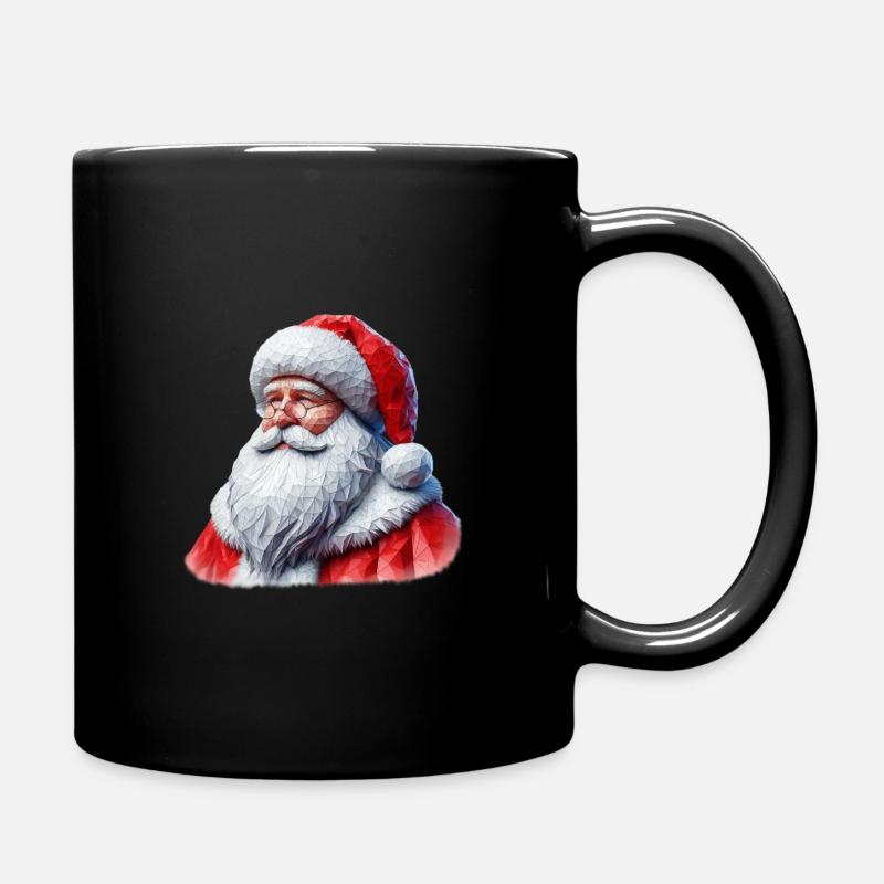 Weihnachtsmann / Nikolaus Polygon - Tasse einfarbig - Schwarz