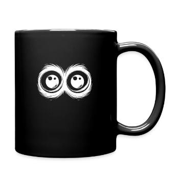 Funny eyes with piercing gaze - Full Colour Mug - black - Right