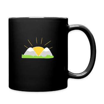 sun mountains nature mountain shapes - Full Colour Mug - black - Right