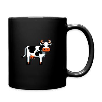Pixel Cow Retro Pixelgrafik Basic design 2D Pixel - Tasse einfarbig - Schwarz - Rechts