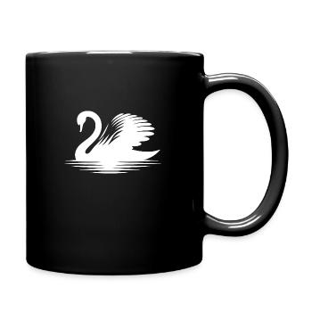 Elegant swan silhouette beautiful portrait - Full Colour Mug - black - Right