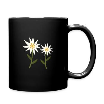 edelweiss flowers - Full Colour Mug - black - Right