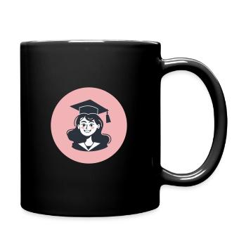 Graduation Girl – Stolze Absolventin in Pink - Tasse einfarbig - Schwarz - Rechts