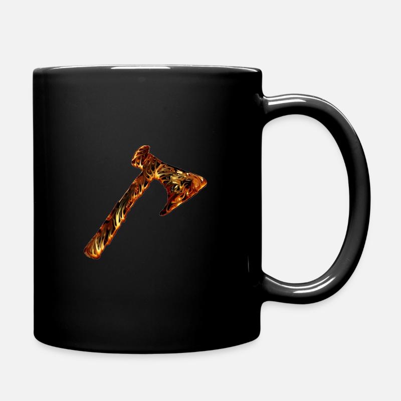 fiery Viking hatl - Full Colour Mug - black