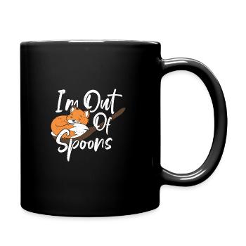 Out Of Spoons - Tier - Tasse einfarbig - Schwarz - Rechts