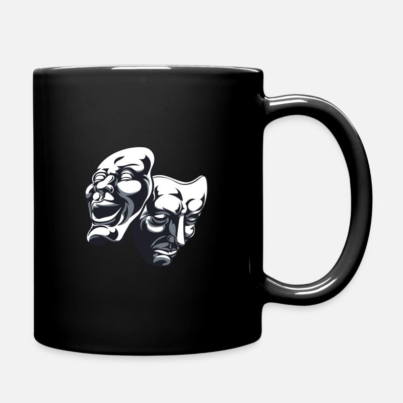 Comedia del Arte Theatermaske - Tasse einfarbig - Schwarz