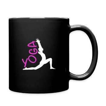 Exercice de yoga pour une séance d’entraînement - Mug uni - noir - Droite