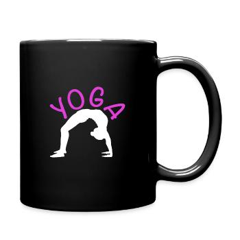 Yoga Übung für ein Workout - Tasse einfarbig - Schwarz - Rechts