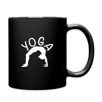 Exercice de yoga pour une séance d’entraînement - Mug uni - noir - Droite