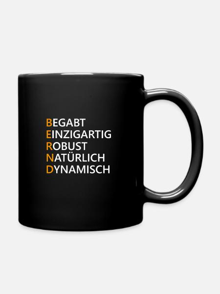 Bernd Name Geschenk - Tasse einfarbig - Schwarz