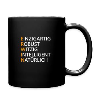 Erwin Name Geschenk - Tasse einfarbig - Schwarz - Rechts