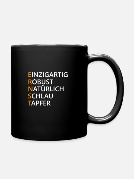Ernst Name Geschenk - Tasse einfarbig - Schwarz