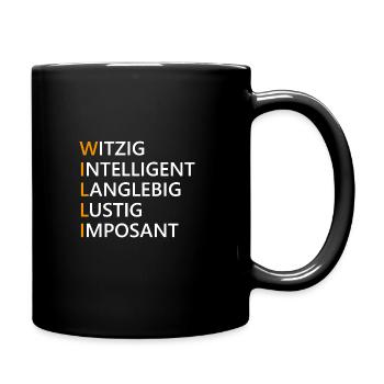 Willi Name Geschenk - Tasse einfarbig - Schwarz - Rechts