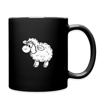 Kleines Baby-Schaf Schäfchen - Tasse einfarbig - Schwarz - Rechts
