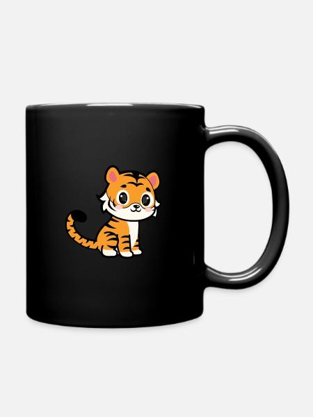 Moam der Tiger - Tasse einfarbig - Schwarz