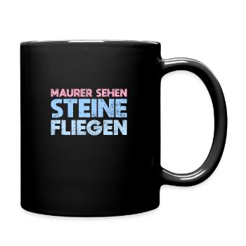 Maurer Sehen Steine Fliegen - Tasse einfarbig - Schwarz - Rechts