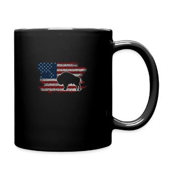 Bison Retro Stiere Büffellove Spruch - Tasse einfarbig - Schwarz - Rechts