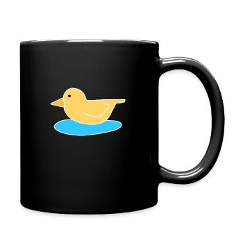 duck bird flying animal symbol water - Full Colour Mug - black - Right